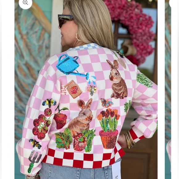 Queen of sparkles spring bunny embellished cardigan - Picture 4 of 12